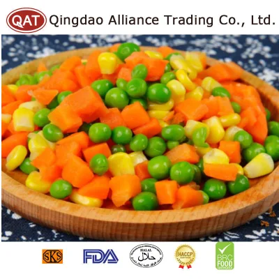 China Frozen Blend Crop Vegetables Frozen Mixed Carrot/Green Peas/ Sweet Corn Kernels Frozen 3 Ways Mixed Vegetables with Kosher Brc Halal Certificates